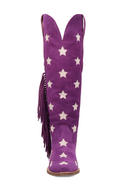 Dingo Super Star Knee High Western Boot In Purple