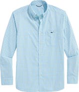 vineyard vines Lemon Shark Gingham Button-Down Performance Shirt