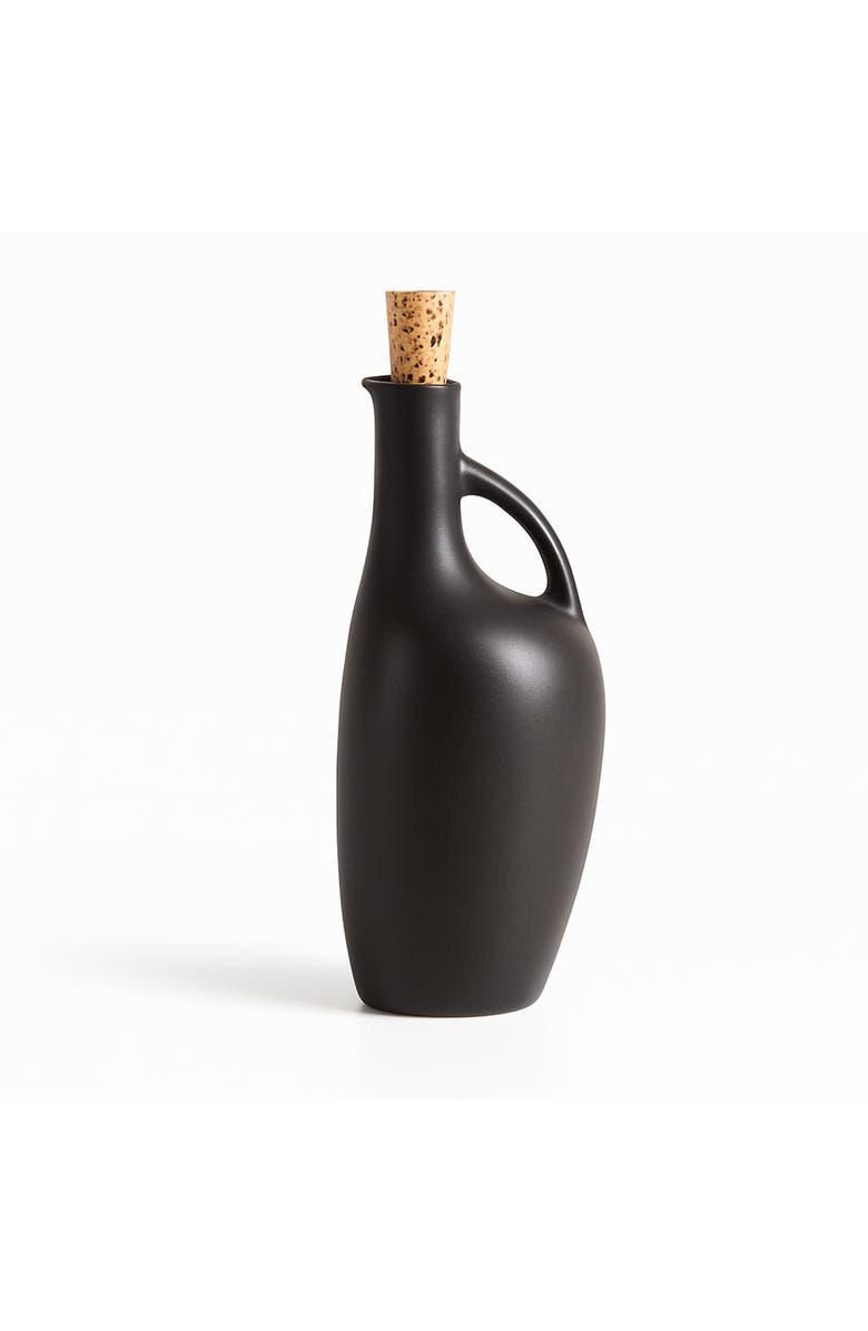 Gharyan Stoneware Canard Olive Oil Dispenser, Main, color, Matte Black