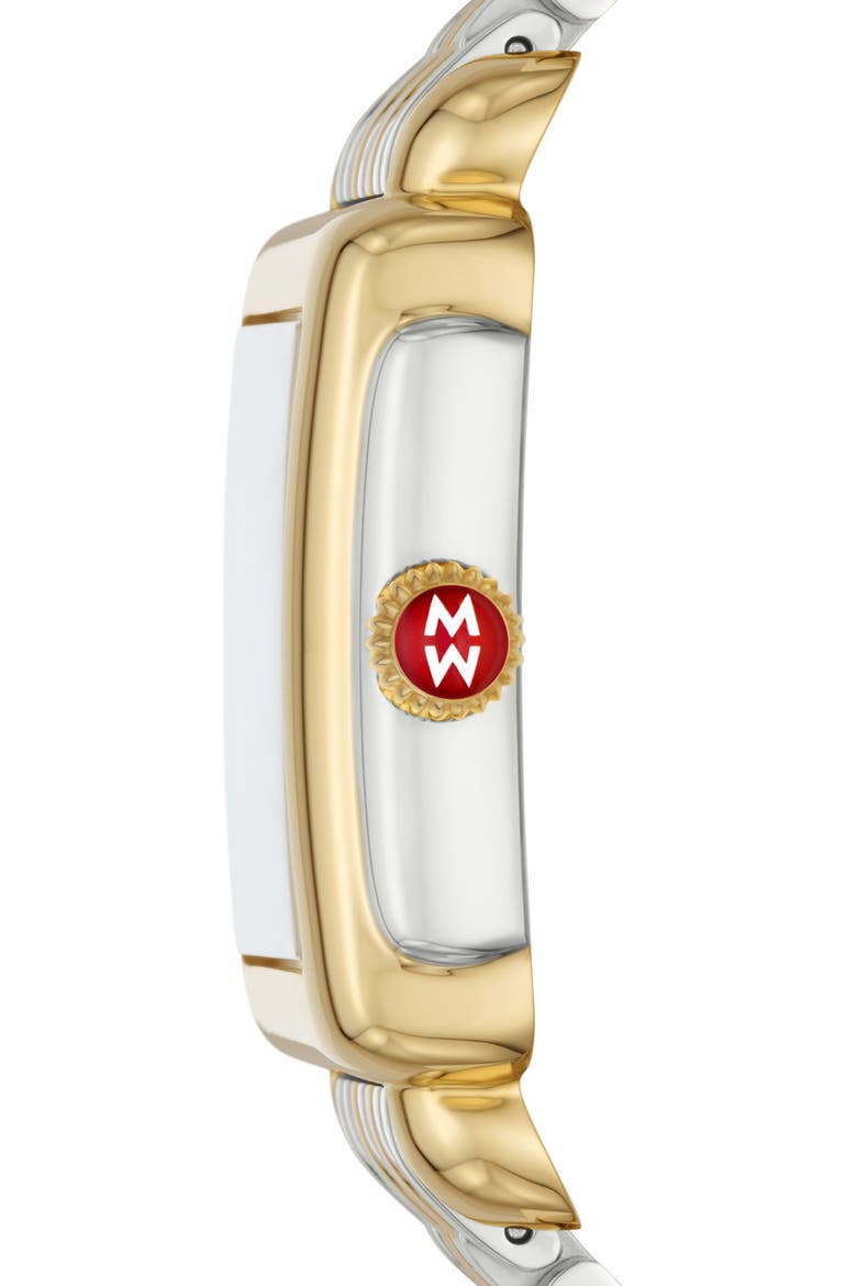 Deco Mid Diamond Dial Bracelet Watch, 28mm x 30mm, Alternate, color, GOLD/ MOP