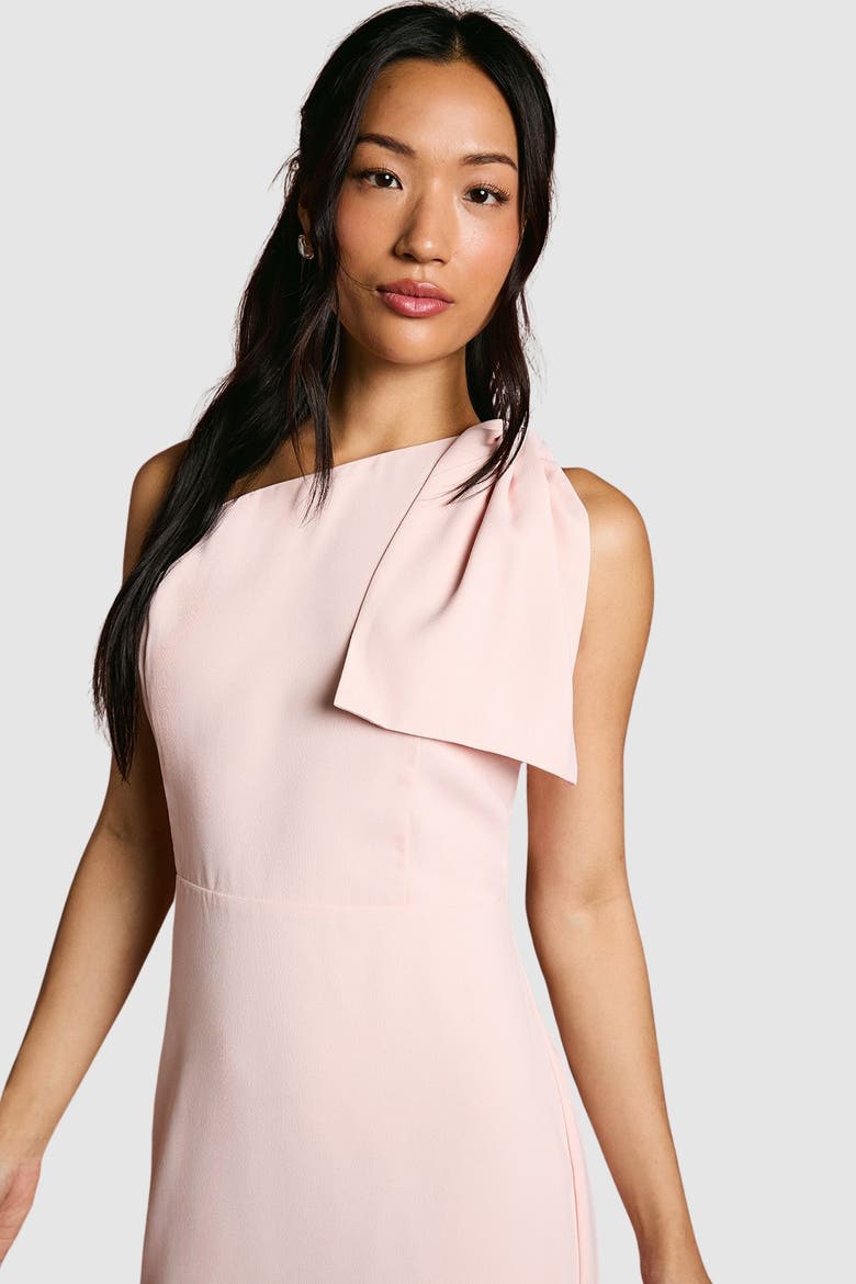 One Shoulder Maxi Bridesmaid Dress, Alternate, color, Blush