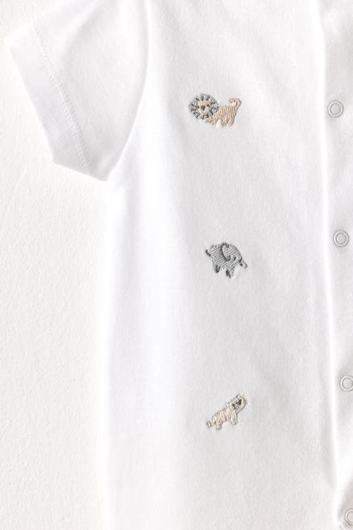Andy Wawa Little King Animal Romper In White