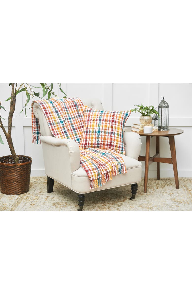 C&F Home Radley Plaid Woven Accent Throw Pillow, Alternate, color, Yellow