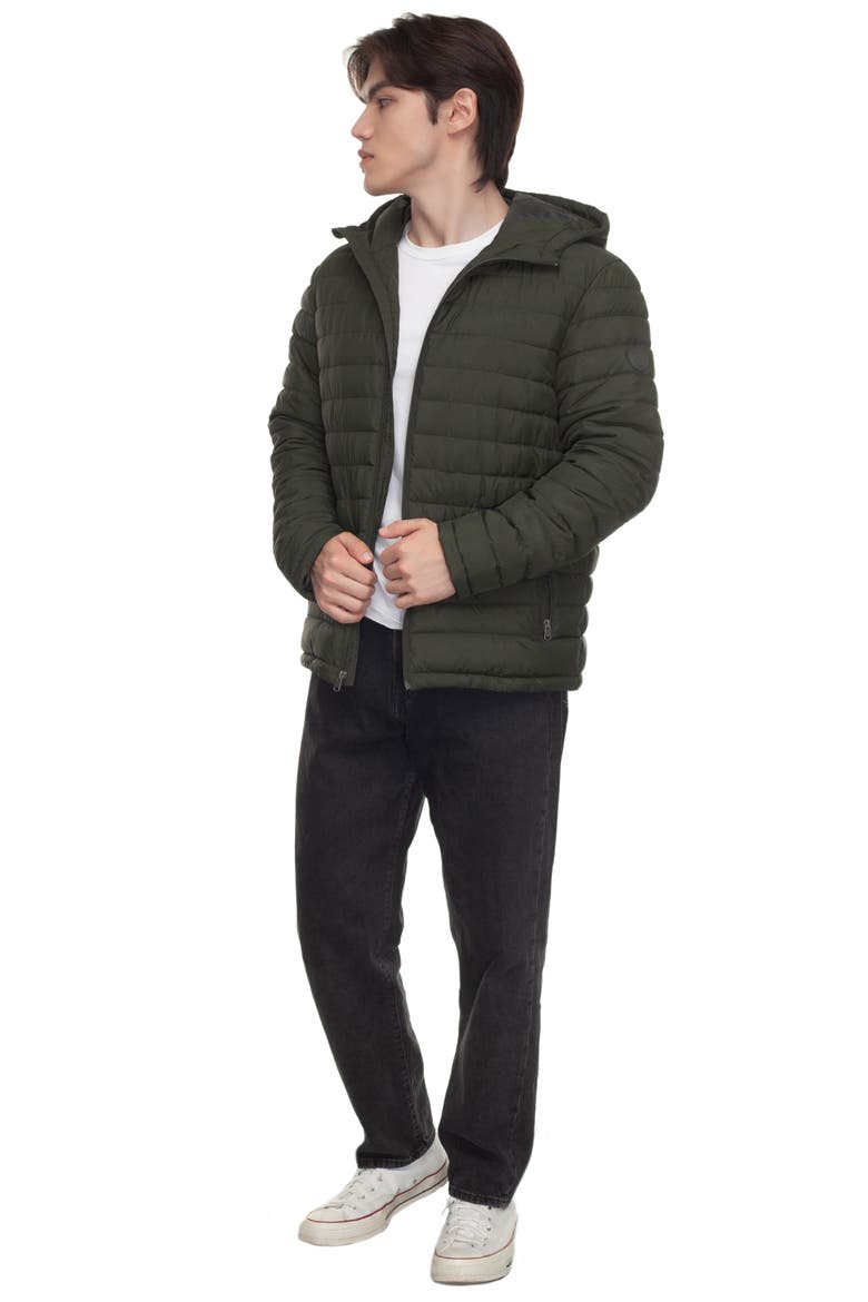 Midweight Puffer Jacket, Alternate, color, Olive