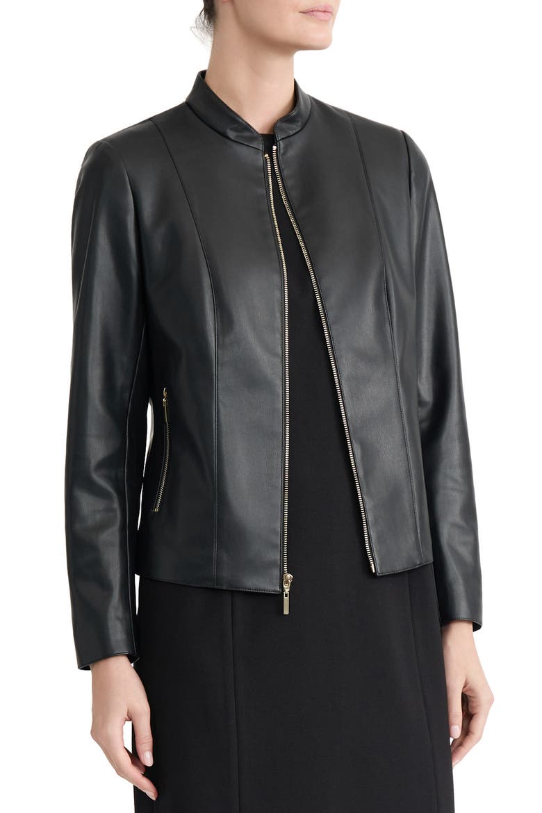 Faux Leather Jacket, Alternate, color, RICH CHOCOLATE