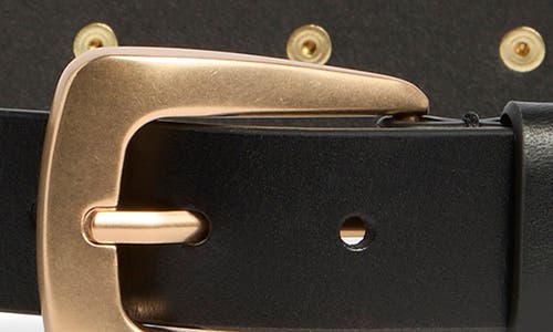 Allsaints Flat Stud Keeper Leather Belt In Black