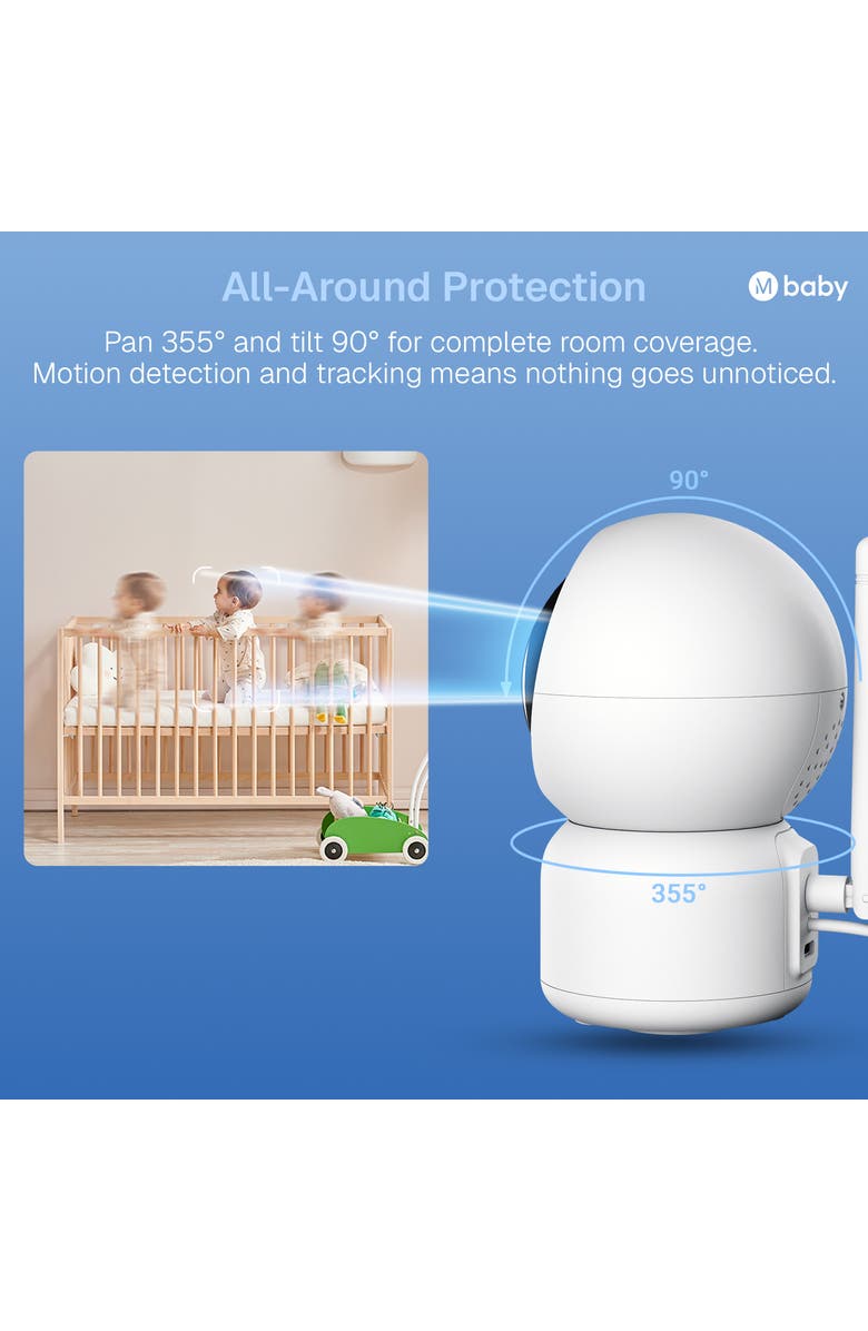MIKO Luna Baby Camera - 2K HD Smart Monitor with Cry & Temperature Detection, Alternate, color, White