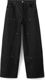 MANGO Patch Detail Barrel Leg Jeans