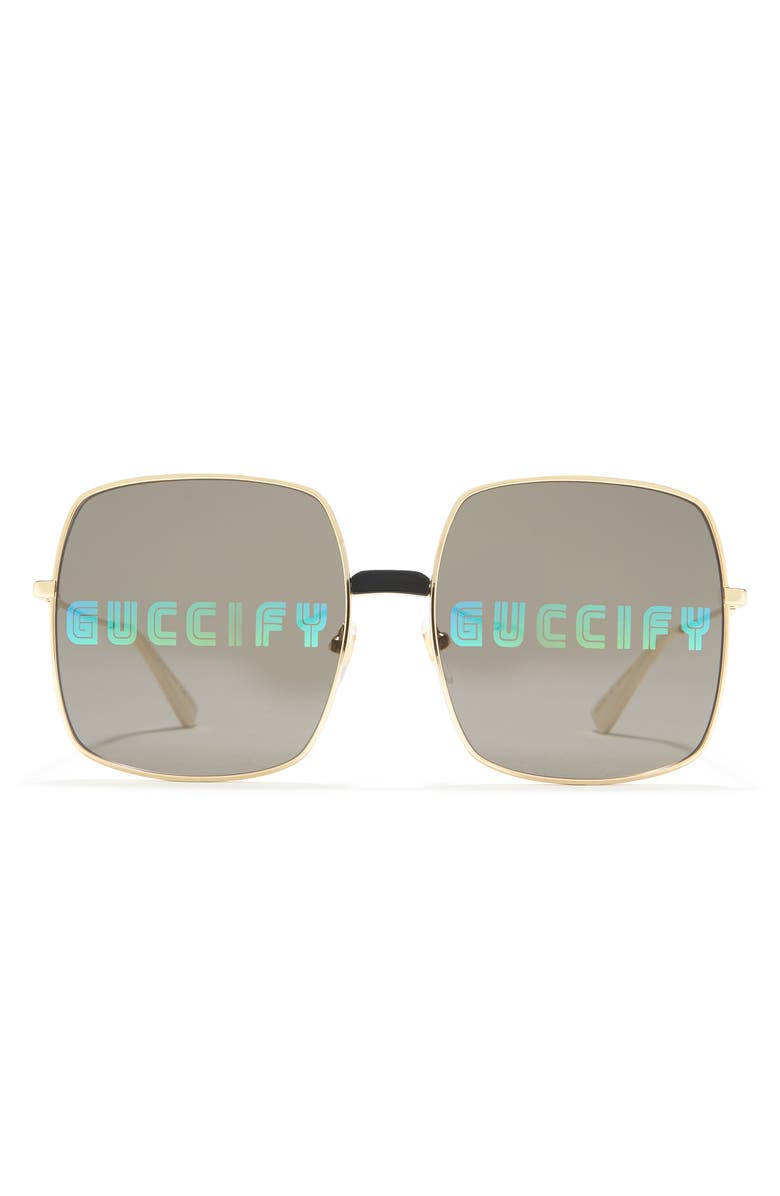 Gucci 60mm Square Sunglasses, Main, color,