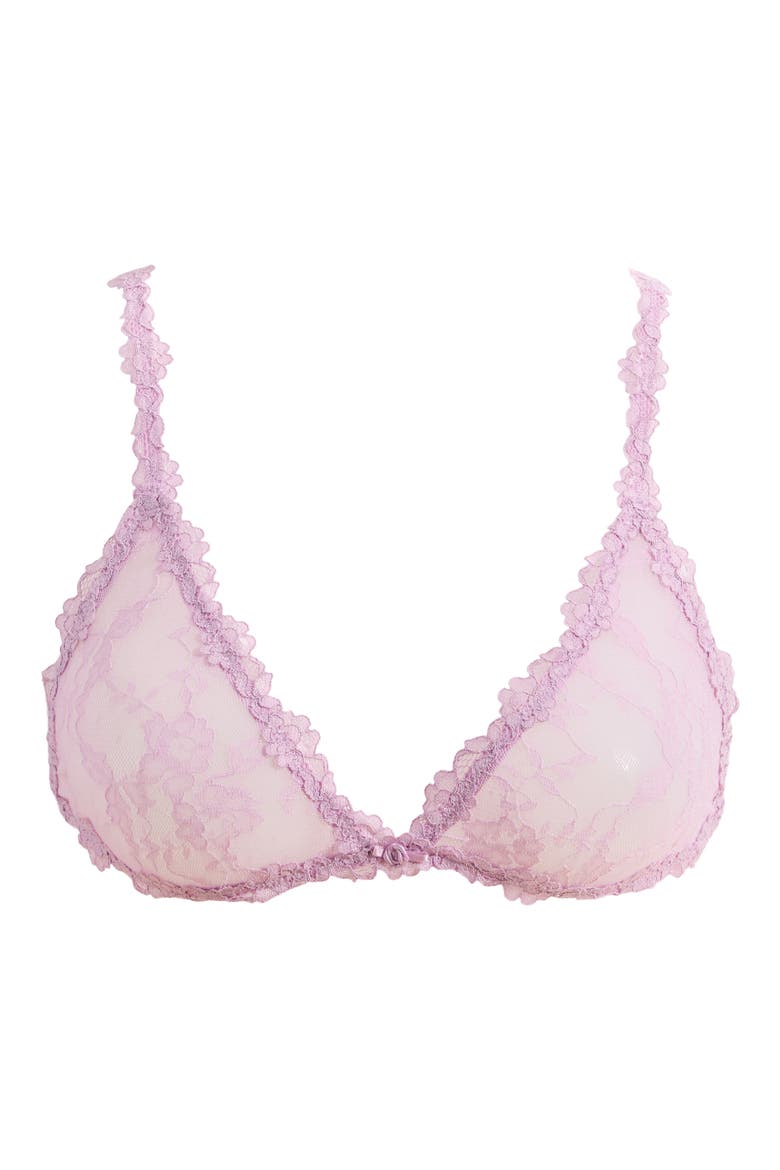 Stretch Lace Triangle Bralette, Alternate, color, BABY PINK