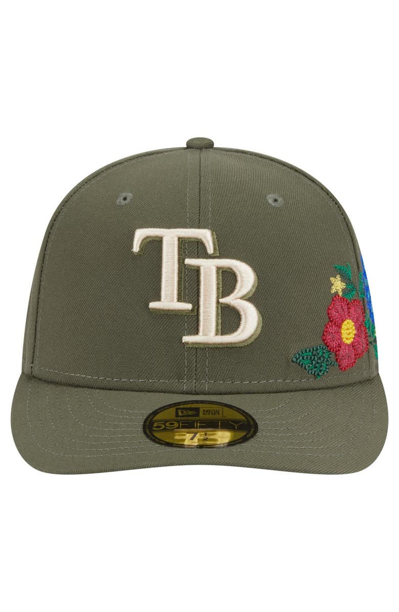 New Era Men's New Era Olive Tampa Bay Rays Tonal Florals 59FIFTY Fitted Hat, Alternate, color, Olive