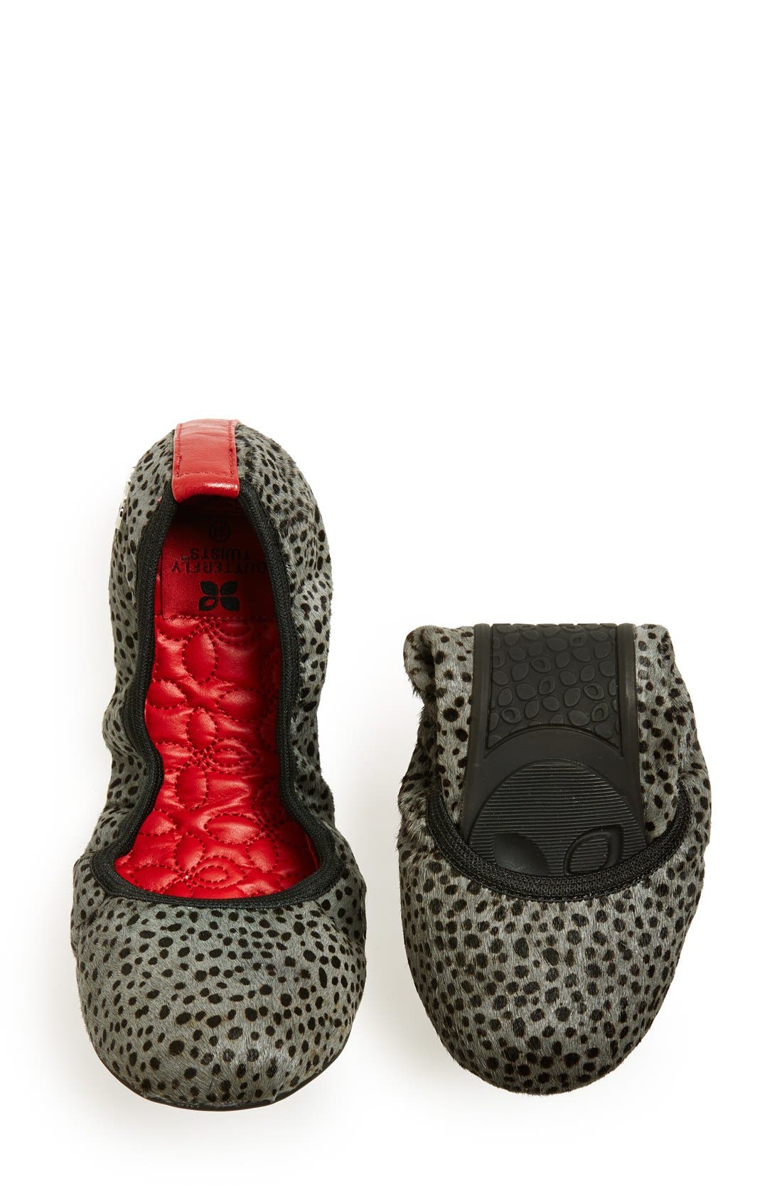 'Leah' Foldable Ballet Flat, Alternate, color, DALMATIAN