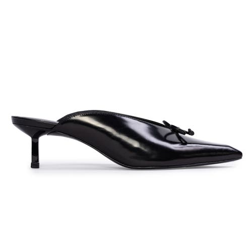 Black Suede Studio Vie 50 Mule In Black Leather