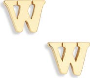 MARLYN SCHIFF Block Letter Initial Stud Earrings