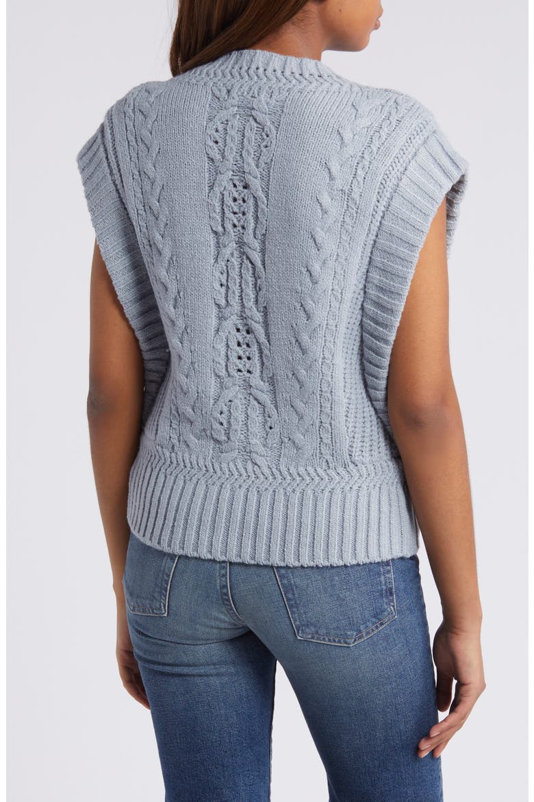 Cable Stitch Sweater, Alternate, color, HEATHER GREY