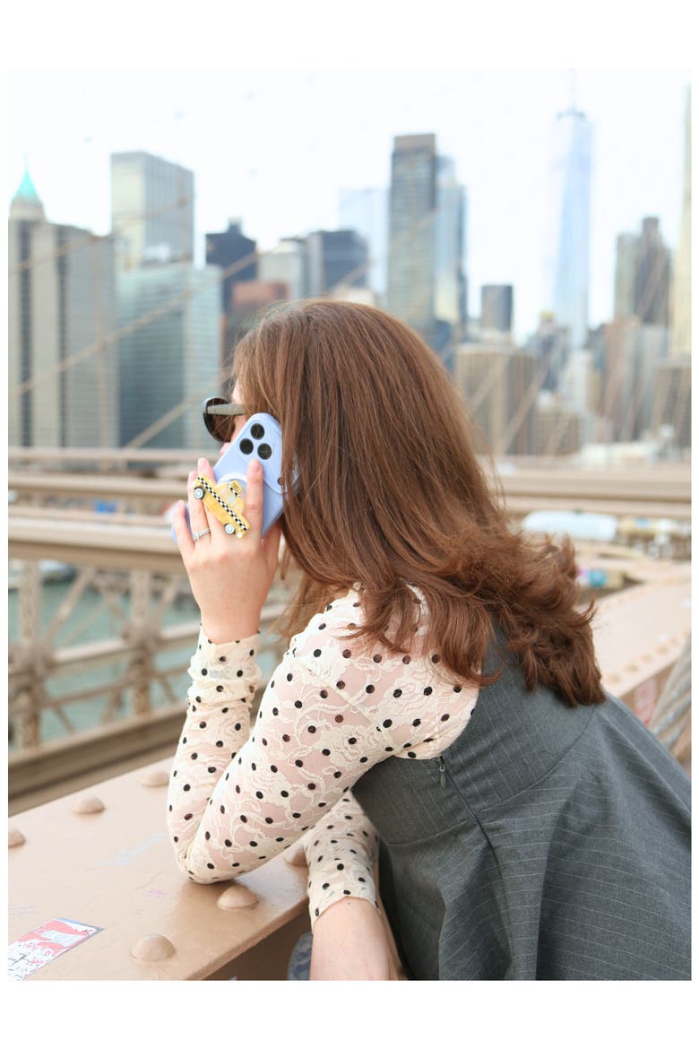 Hand Painted Taxi Phone Grip, Alternate, color, YELLOW