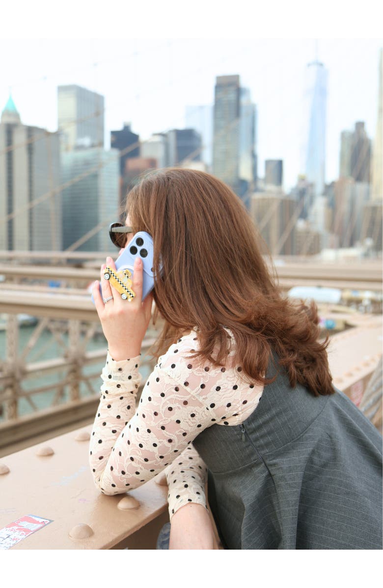 Solar Eclipse Hand Painted Taxi Phone Grip, Alternate, color, Yellow