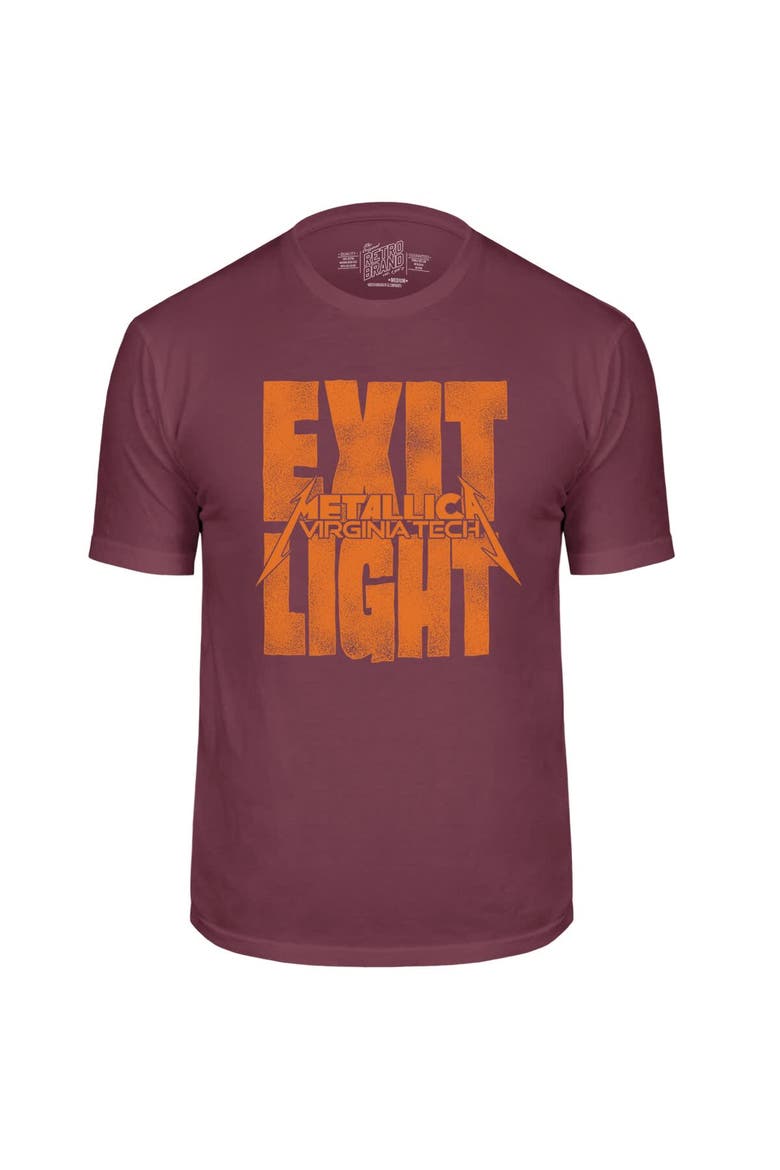 Men's Original Retro Brand Maroon Virginia Tech Hokies Metallica Retro T-Shirt, Alternate, color, Maroon