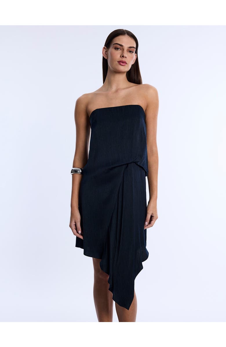 BCBGMAXAZRIA Strapless Drape Dress, Alternate, color, Midnight
