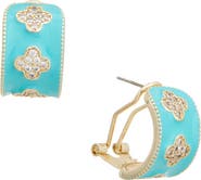 Juvell Cubic Zirconia & Enamel Hoop Earrings