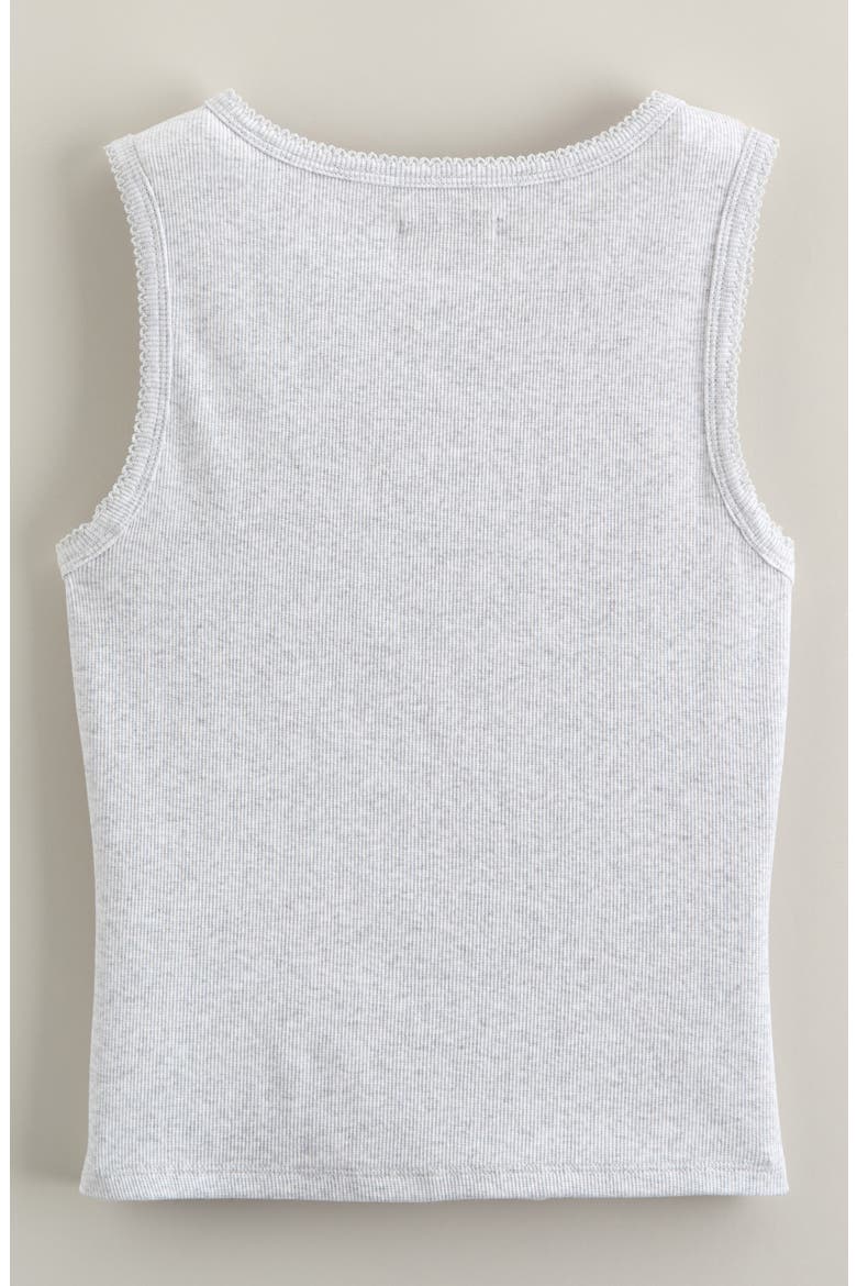 Kids' Stretch Cotton Rib Tank, Alternate, color, GREY OYSTER LIGHT HEATHER