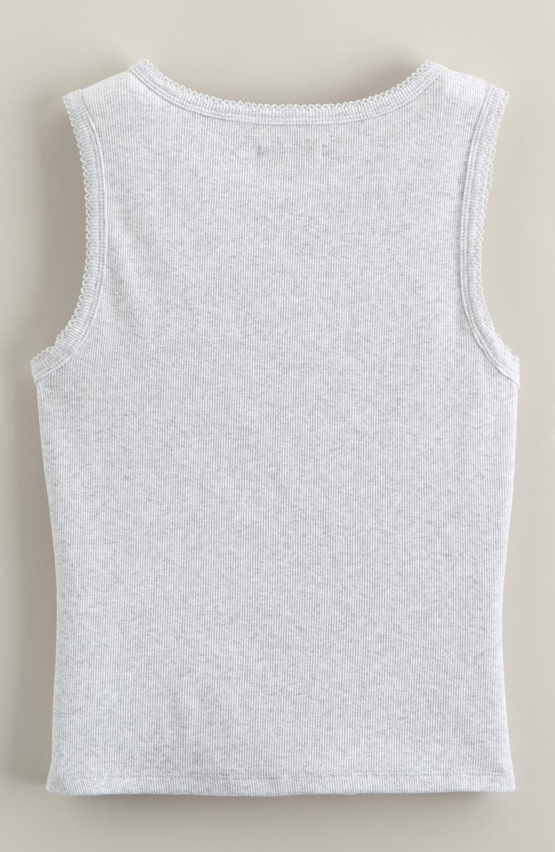 Nordstrom Kids' Stretch Cotton Rib Tank, Alternate, color, Grey Oyster Light Heather