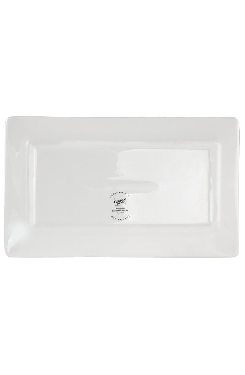Gibson Home Village Vines 10.6 Inch Fine Ceramic Rectangular Platter, Alternate, color, Multi