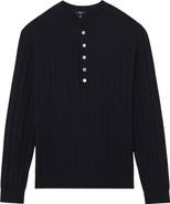 Reiss Andres Ribbed Henley Sweater