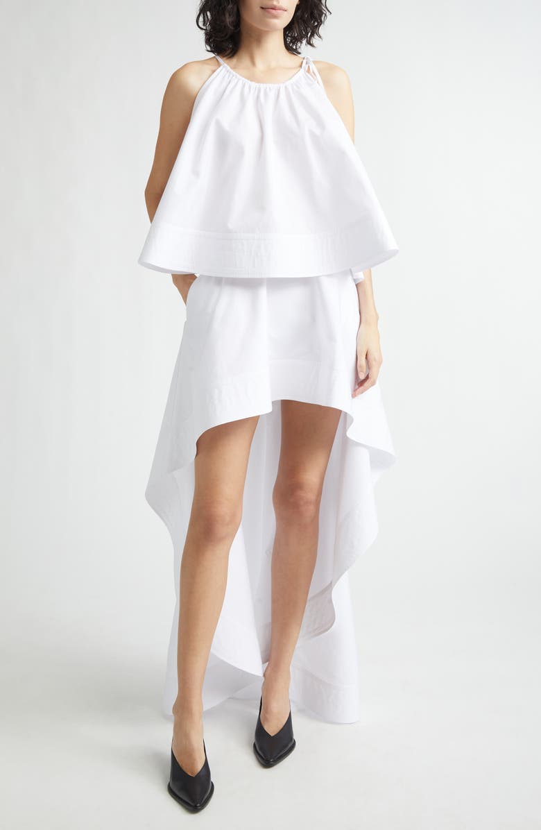 Stella McCartney Cotton Poplin High-Low Skirt, Alternate, color, Pure White