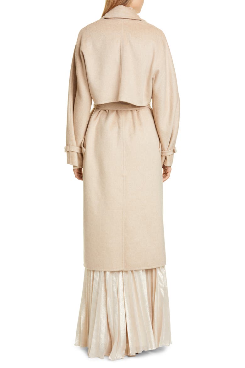 Agar 2-in-1 Double Face Camel Hair & Cashmere Trench Coat, Alternate, color, CAMEL