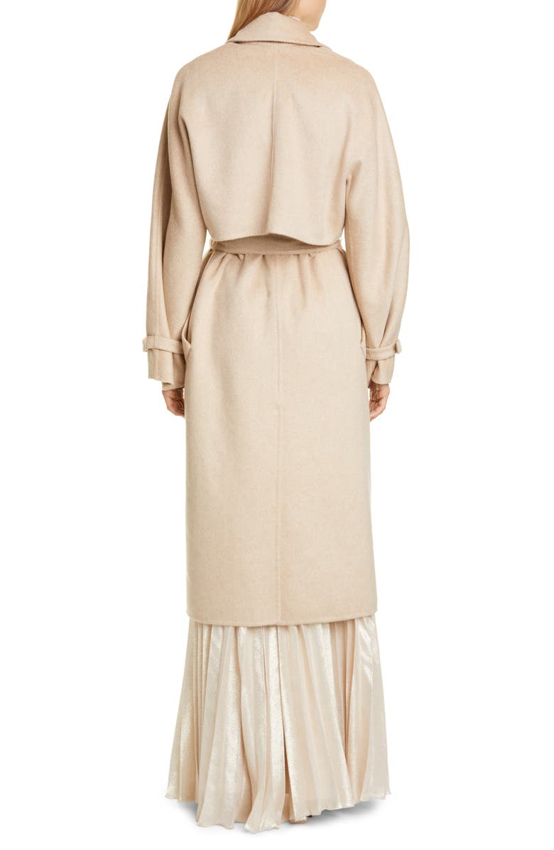 Max Mara Agar 2-in-1 Double Face Camel Hair & Cashmere Trench Coat, Alternate, color, 
