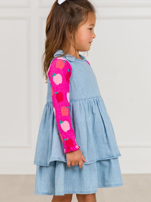 Rufflebutts Woven Bow Jumper Dress In Brown