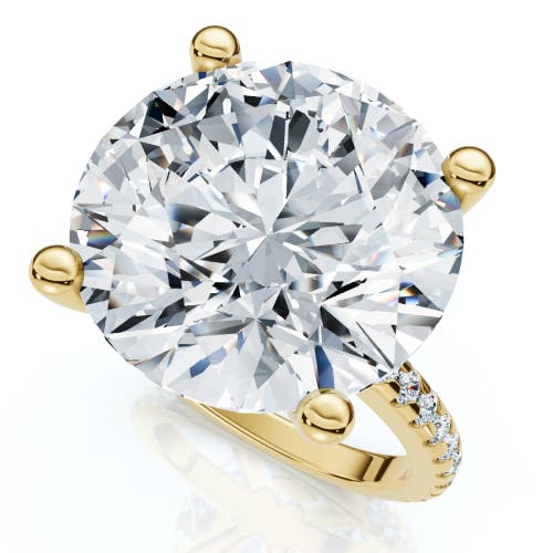 Bliss Diamond Certified 10 1/3ct Round Diamond Engagement Ring With Accents 14k Gold Lab Grown In 14k Yellow Gold