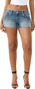 True Religion Joey Crystal Low Rise Cutoff Jeans