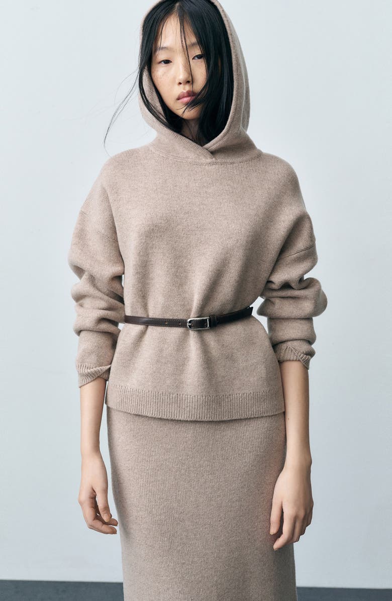 MANGO Rib Knit Midi Skirt, Alternate, color,