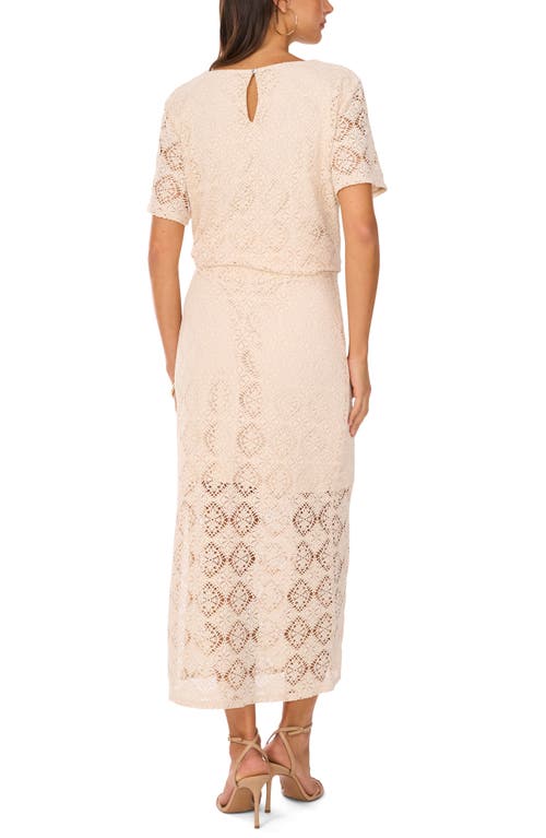 Shop Vince Camuto Lace Midi Skirt In Almond
