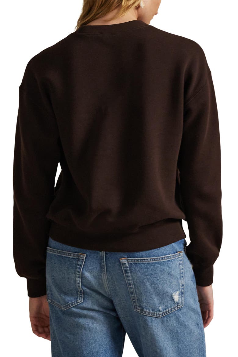 Fleece Crewneck Sweatshirt, Alternate, color, BROWN