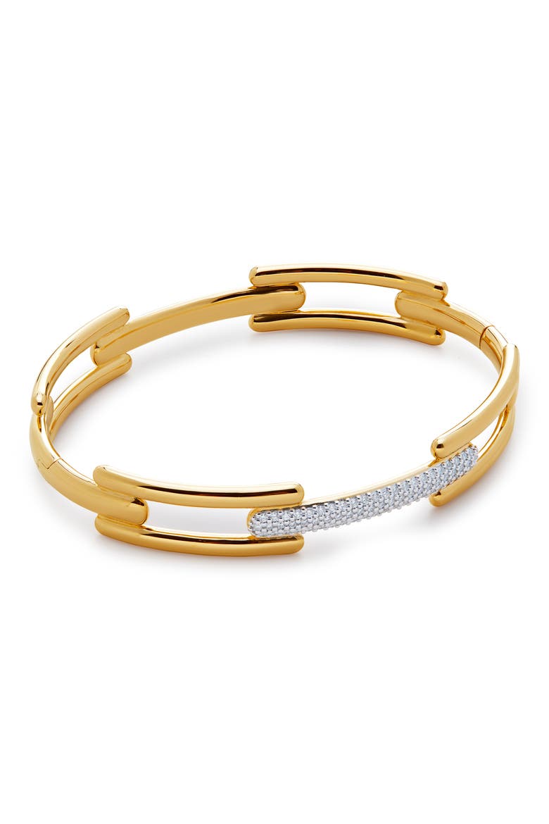 Lab Created Diamond Pavé Bangle, Main, color, 18K GOLD VERMEIL