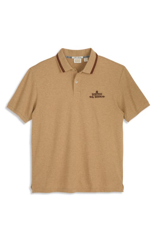 Scotch & Soda Pique Polo Shirt In Brown