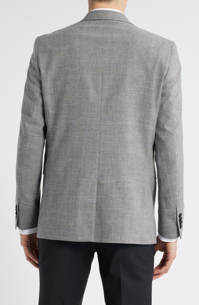 AllSaints Ross Slim Fit Glen Plaid Wool & Cotton Blend Sport Coat, Alternate, color, Grey