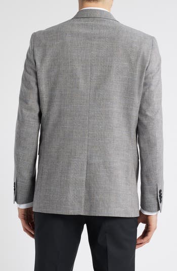 Ross Slim Fit Glen Plaid Wool Cotton Blend Sport Coat