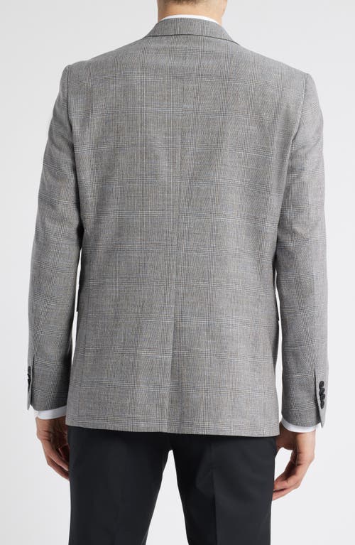 Allsaints Ross Slim Fit Glen Plaid Wool & Cotton Blend Sport Coat In Grey