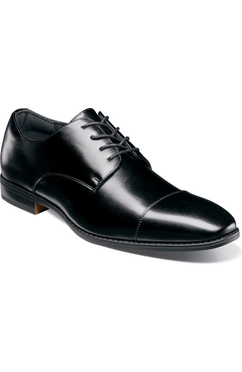 Stacy Adams Nelson Cap Toe Derby, Main, color, Black