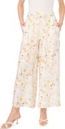 Vince Camuto Floral Print Tie Waist Wide Leg Pants