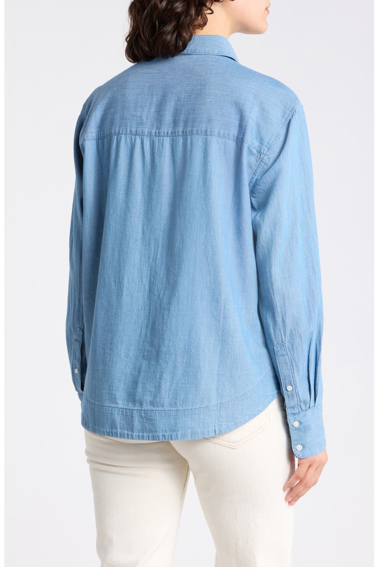 Chambray Core Button Front Shirt, Alternate, color, MEDIUM WASH