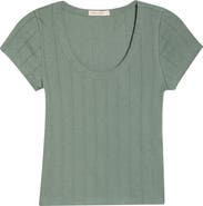 Marine Layer Lexi Pointelle Scoop Neck T-Shirt
