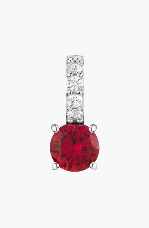 Round Cut Tennis Charm Pendant
