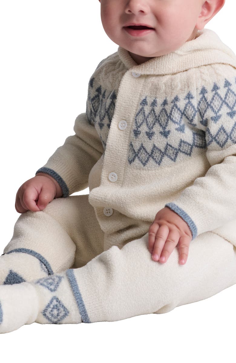 Barefoot Dreams<sup>®</sup> CozyChic<sup>™</sup> Ultra Lite<sup>®</sup> Fair Isle Hooded Romper, Alternate, color, Cream Multi
