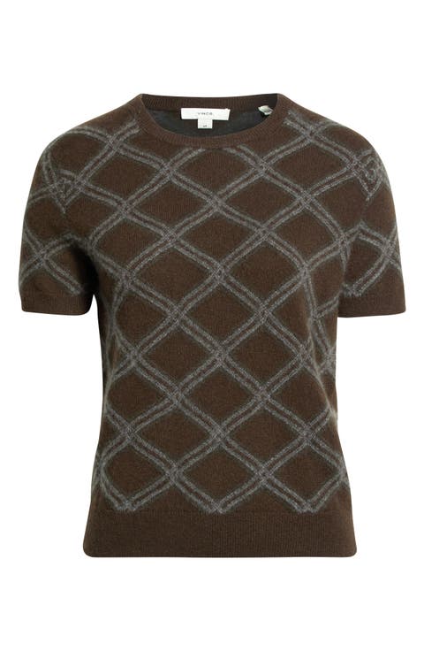 Diamond Plaid Cashmere Sweater