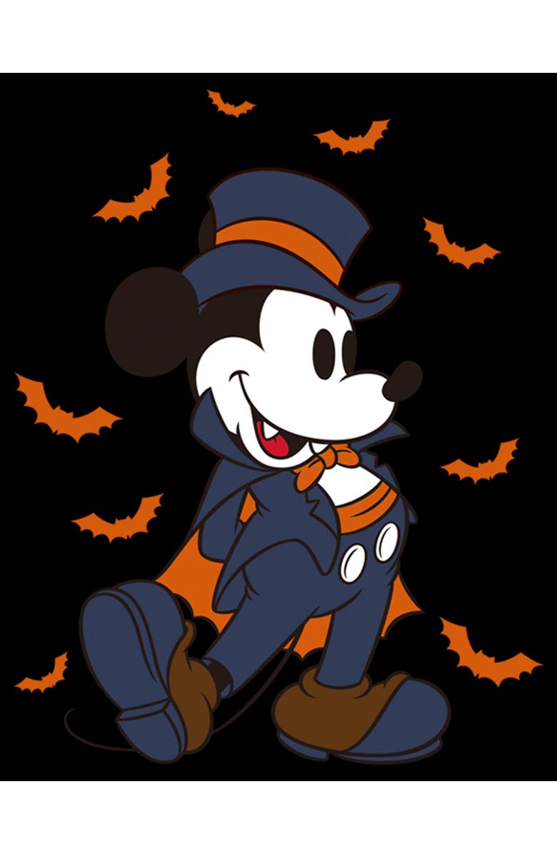 Mickey & Friends Men's Mickey & Friends Retro Vampire  Graphic T-Shirt, Alternate, color, Black